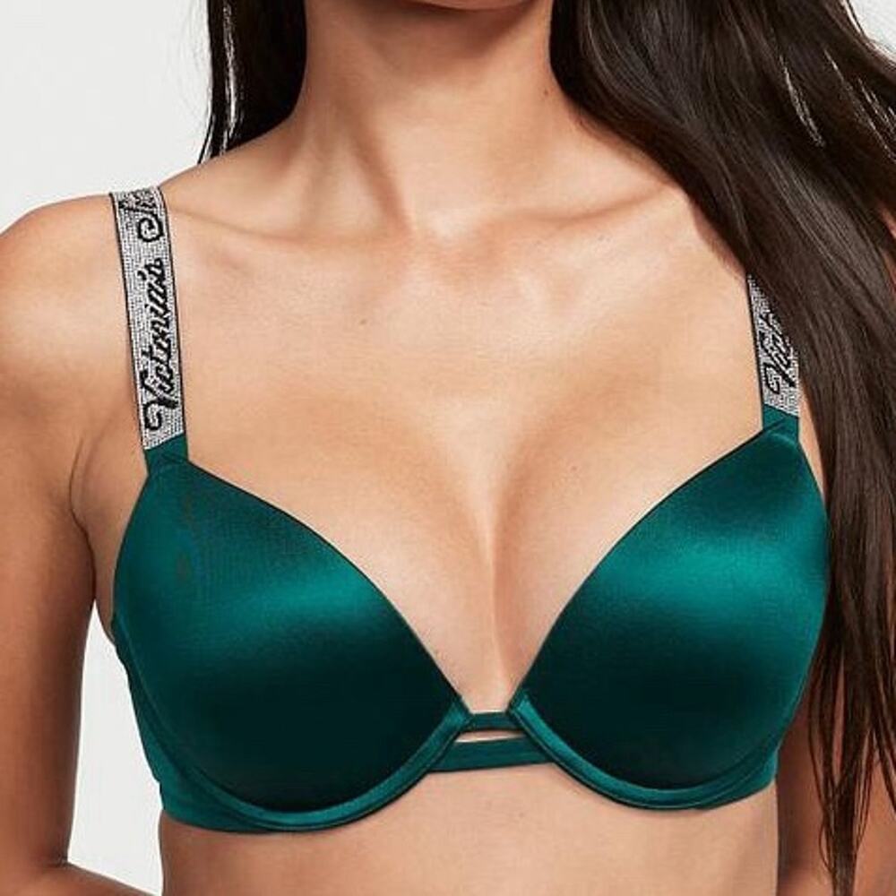 VS Emerald Green Shine Bombshell Bra Size 34 B (F)